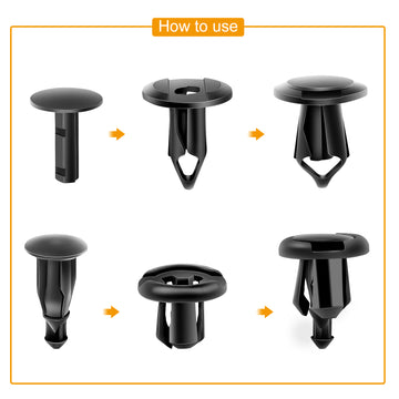 200 Pcs Push Bumper Fastener Rivet Clips with 6 Size Auto Body Retainer Clips Bumpers for GM, Ford & Ch